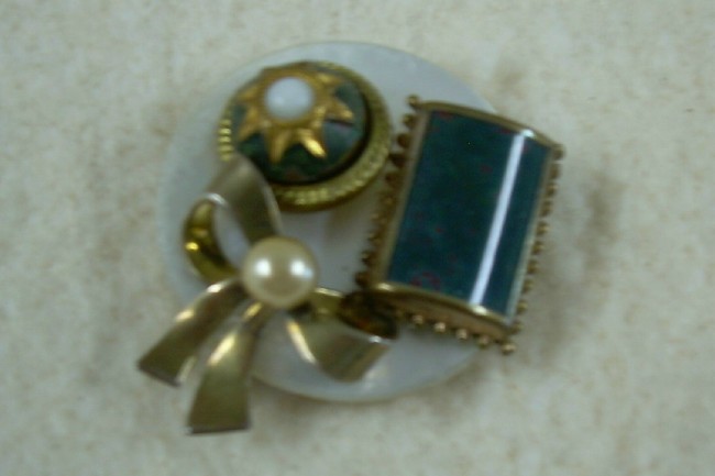 Antique Button Artisan Brooch