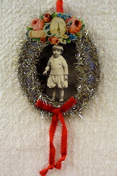 Antique Photo of Little Boy Xmas Ornament