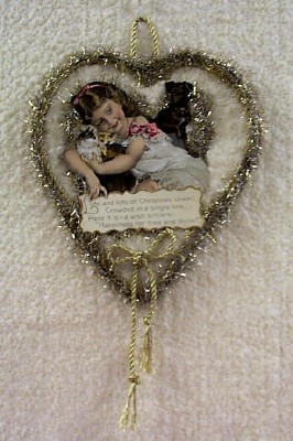 Girl with Cats and Dog Ornament