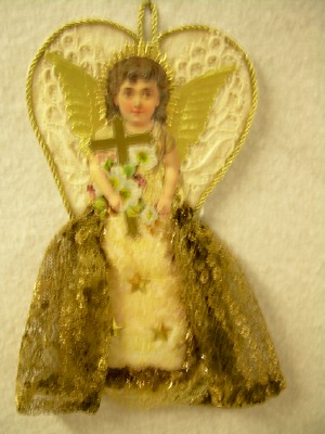 Angel Cut-Out with Dresden Wings Ornament