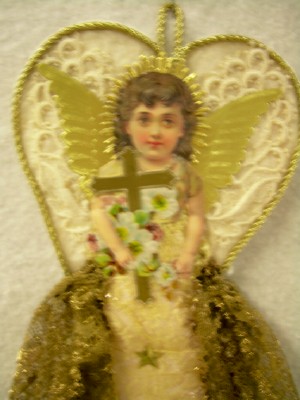 Angel Cut-Out with Dresden Wings Ornament